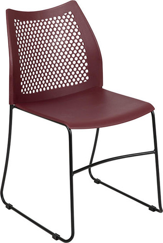  Flash Furniture Big and Tall Burgundy Plastic Stack Chair 