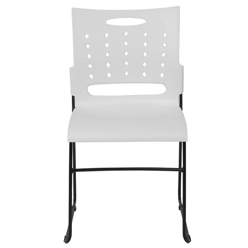  Flash Furniture Heavy Duty White Sled Base Stack Chair 