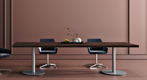  Special-T Sienna Narrow Rectangular Conference Table with Metal Base 