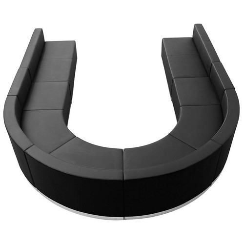  Flash Furniture Alon Series U-Shaped Black Sofa Seating Configuration 