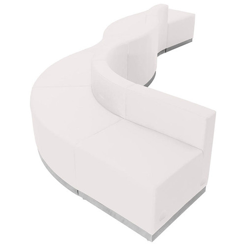  Flash Furniture Alon Series Curved White Reception Sectional 