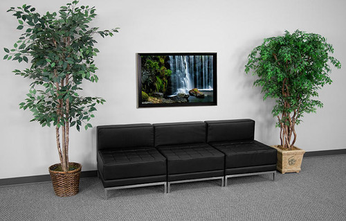  Flash Furniture Imagination 3 Piece Black LeatherSoft Lounge Seating Set 