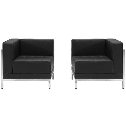  Flash Furniture Imagination Series Black 2 Piece Corner Chair Set 