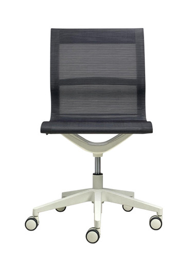 Eurotech Seating Eurotech Kinetic White Frame Armless Designer Spider Mesh Chair 