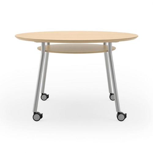  Lesro Mystic 48" Round Floating Top Meeting Table with Casters (Available with Power!) 