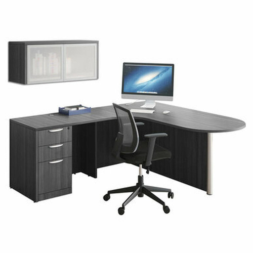  Office Source OS Laminate L Shaped Typical with Wall Mount Hutch OS149 