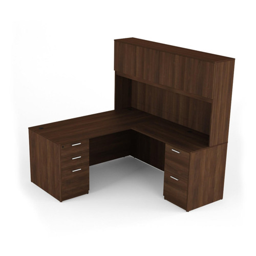  i5 Industries Kai L-Desk with Hutch and Peds DH7172P-7 