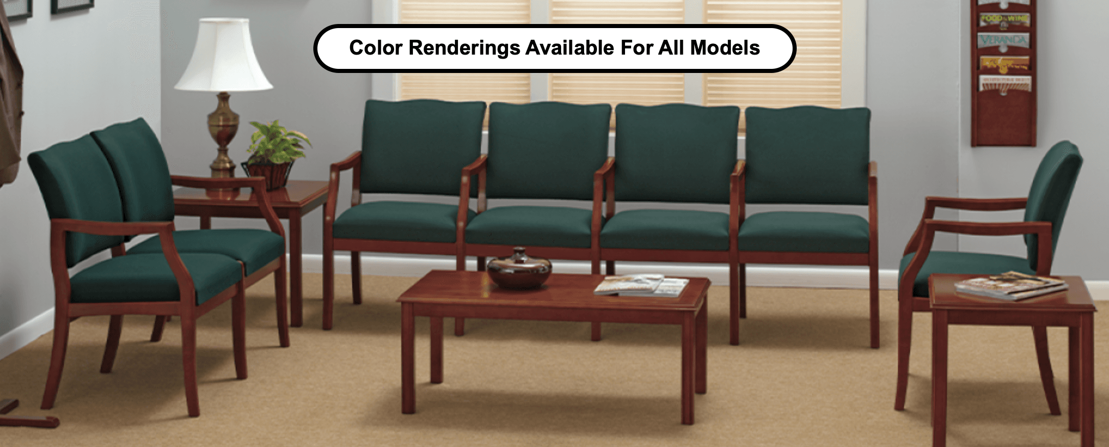 Lesro Franklin Traditional Wood Reception Seating