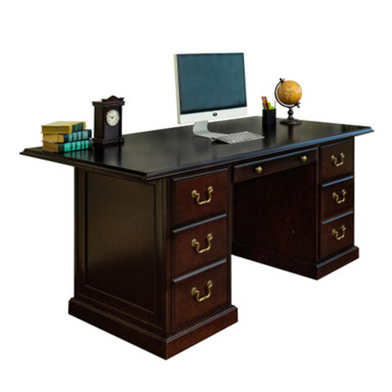  Office Source Rowland 72" Mahogany Wood Executive Desk CM720 