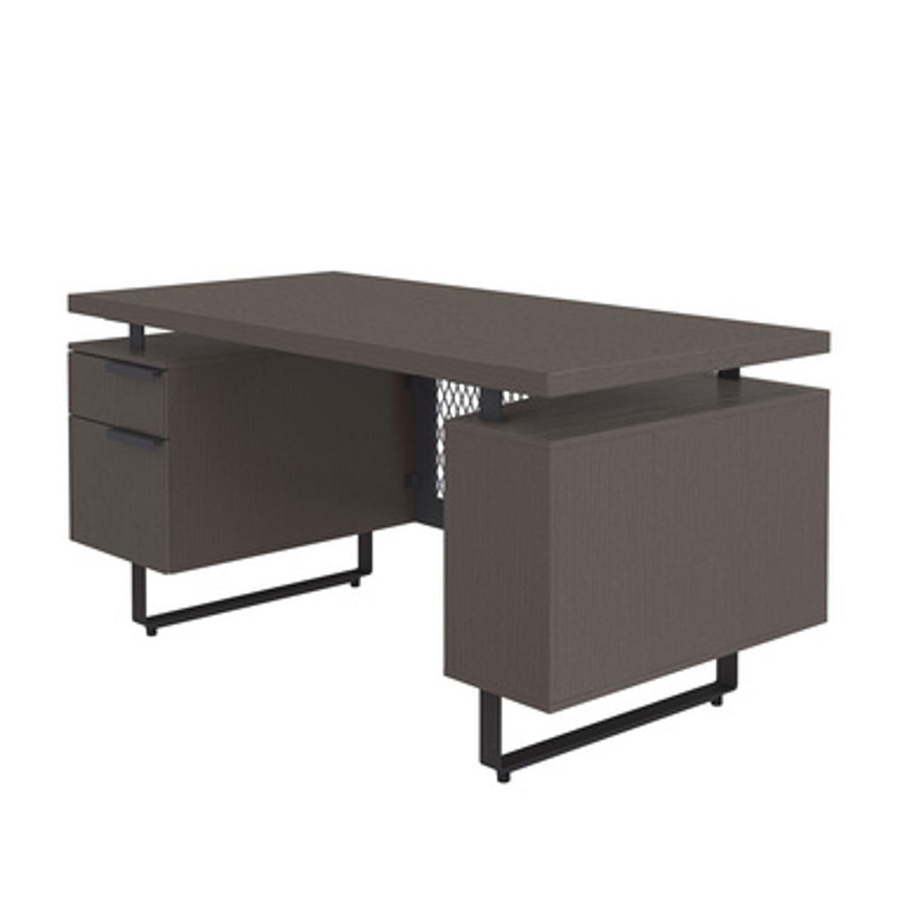  Office Source Palisades Gauntlet Gray Floating Top Executive Desk EV6030SP 