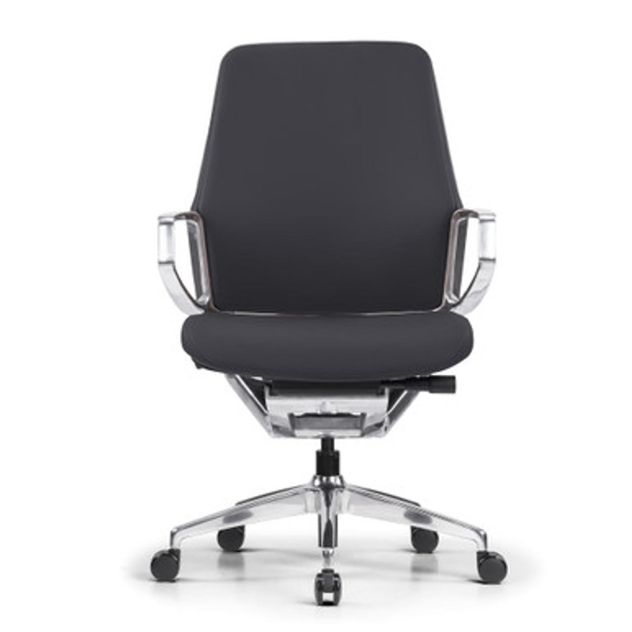  Office Source Veneto Executive Mid-Back Chair with Polished Aluminum Frame 301ML 