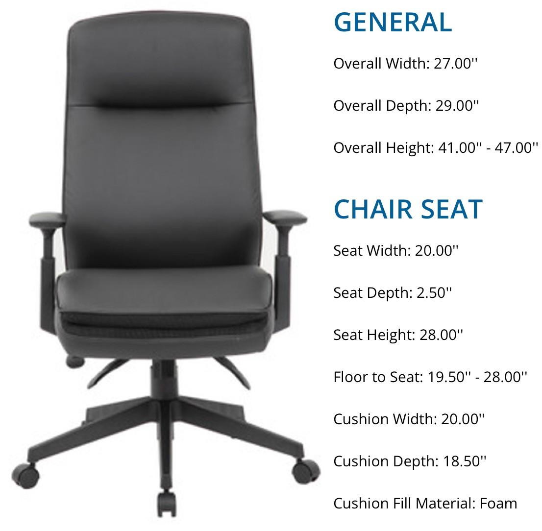  Office Source Obsidian Collection High Back Executive Task Chair 05AG2QHEV 
