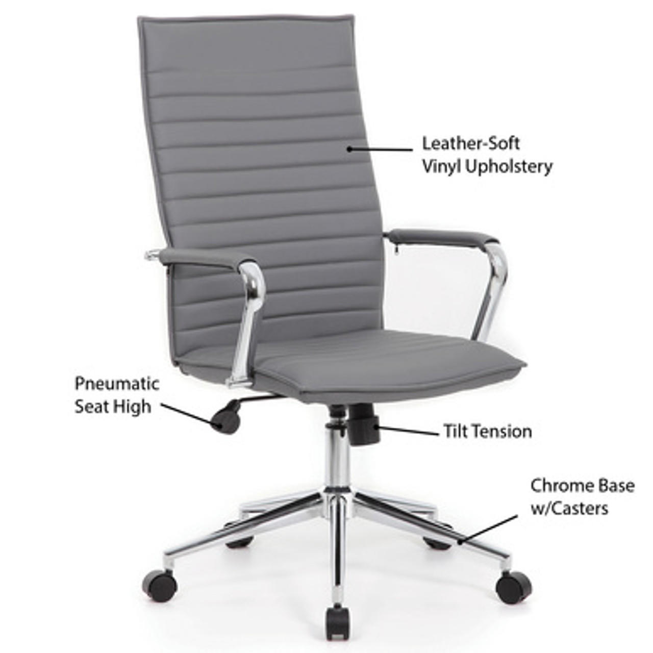 Office Source Ridge Collection High Back Ribbed Office Chair 05RG2QHAV