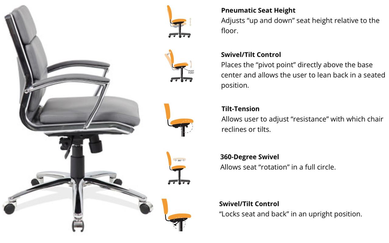 Office Source Merack Mid Back Segmented Cushion Conference Chair 1505V