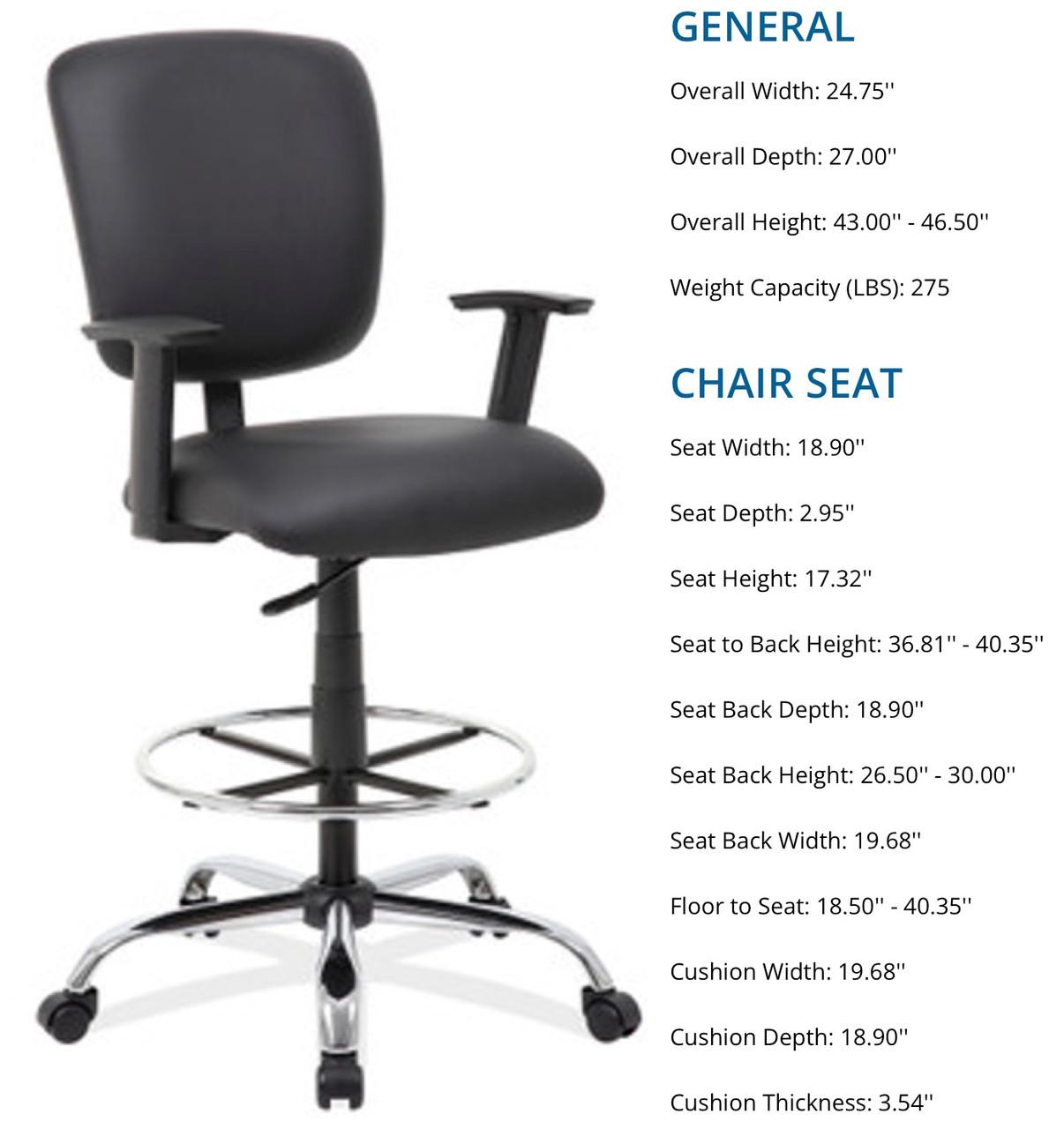  Office Source Task Force Collection Easy Clean Task Stool 6801FPFRA 