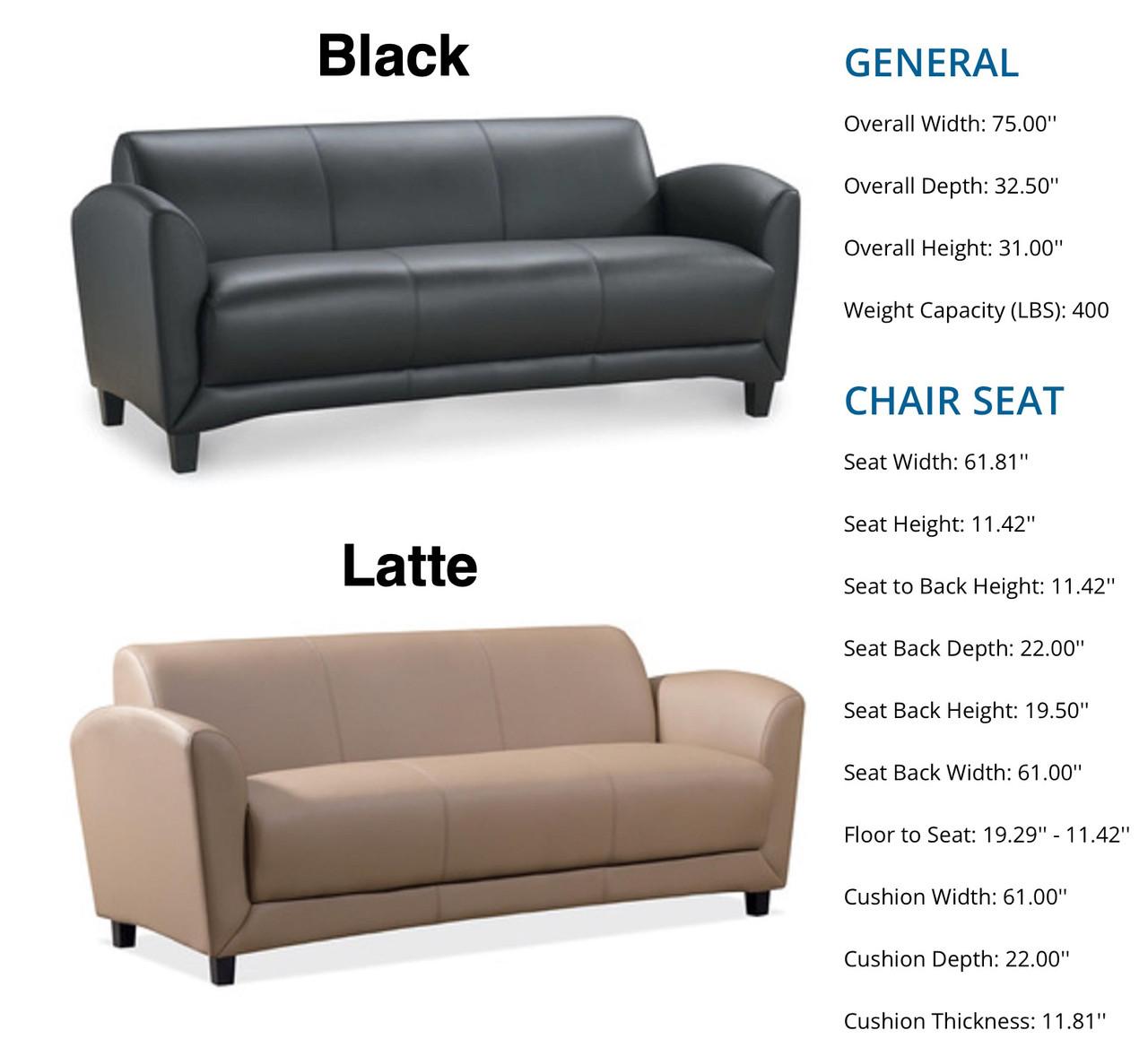 Office Source Manhattan Collection Leather Sofa 9883L