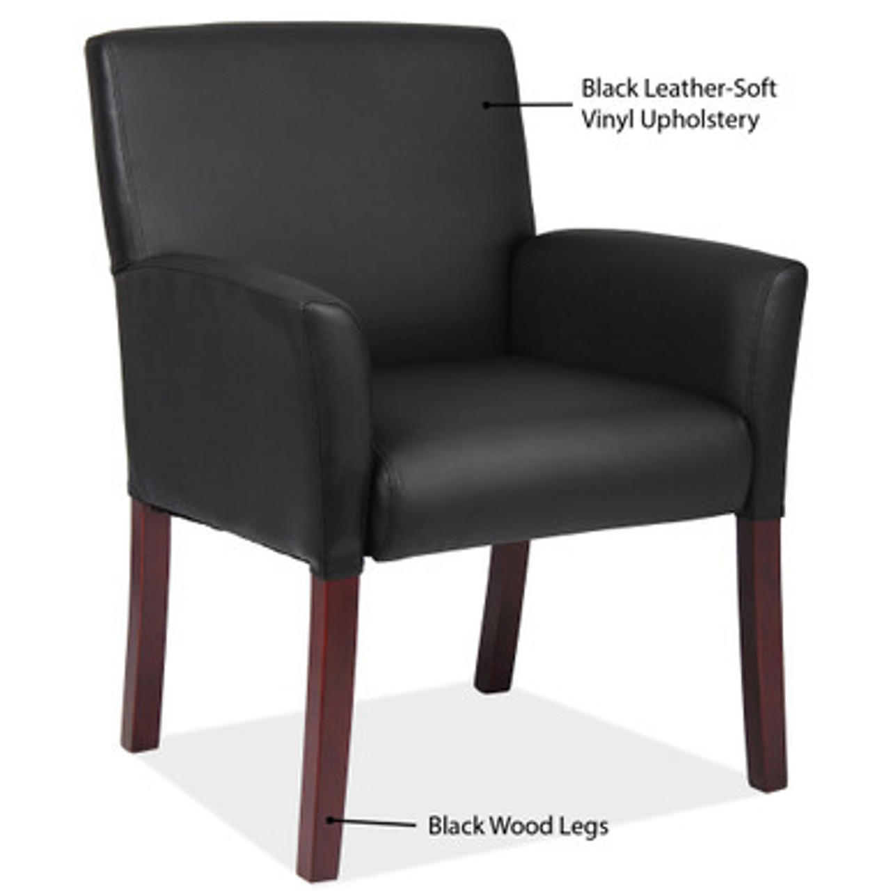  Office Source Bowery Retro Style Guest Chair with Black Vinyl Upholstery 6909 