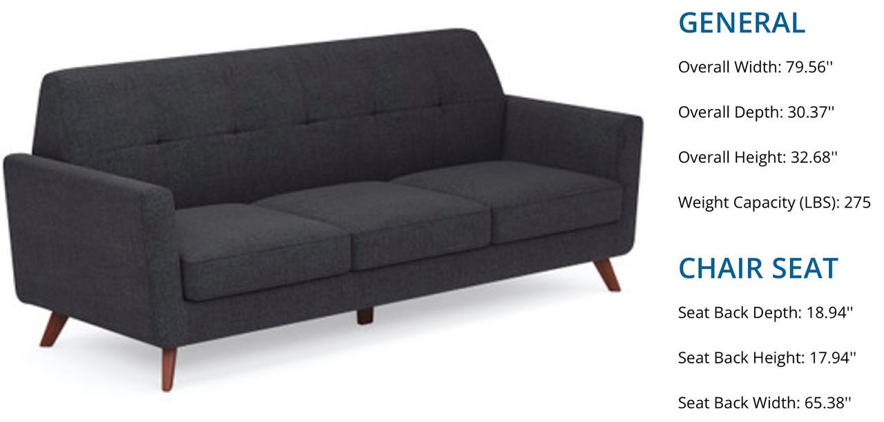 Office Source Partridge Collection Sofa with Wood Legs 50621F