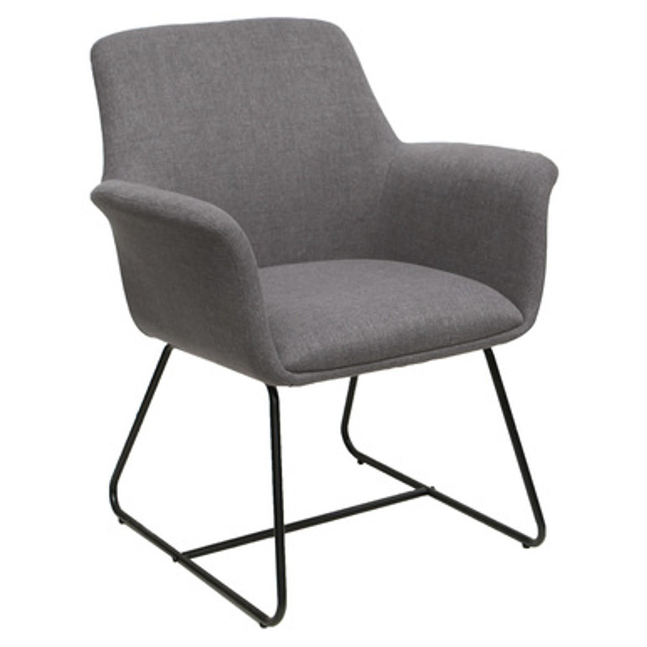  Office Source Bolster Collection Contemporary Gray Linen Guest Chair 12885F 