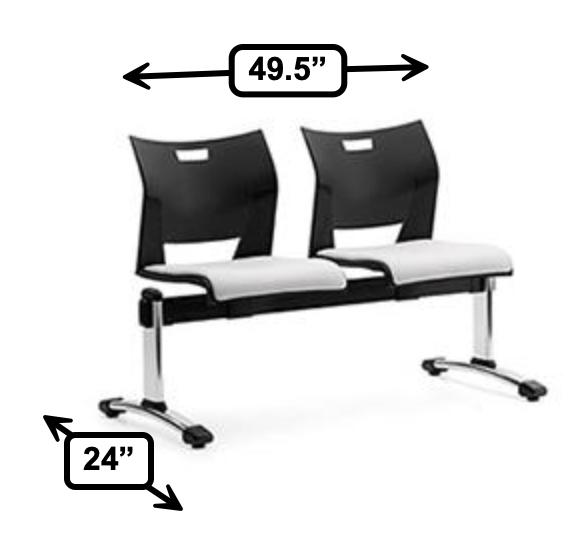 Global Total Office Global Duet Series 2 Person Beam Chair Configuration