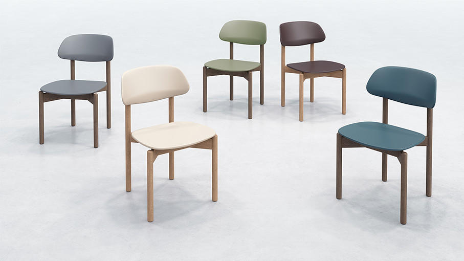 KFI Arbor Wood Frame Guest Chair with Easy Clean Plastic Seat 6800