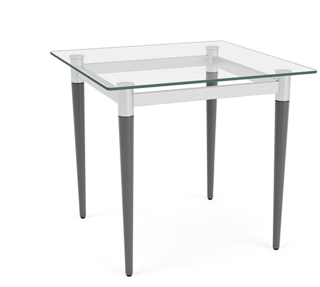  Lesro Siena Glass Top End Table with Wood Legs SN0620 