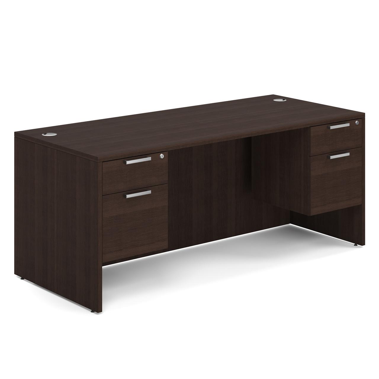  Office Source OS Laminate 71" x 30" Double Suspended Pedestal Desk DBLHDPL105 