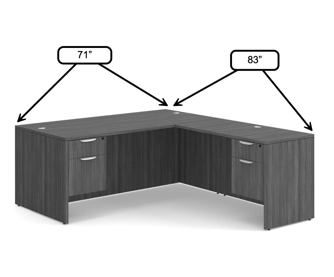  Office Source OS Laminate L-Shaped Office Desk DBLHLPL101 