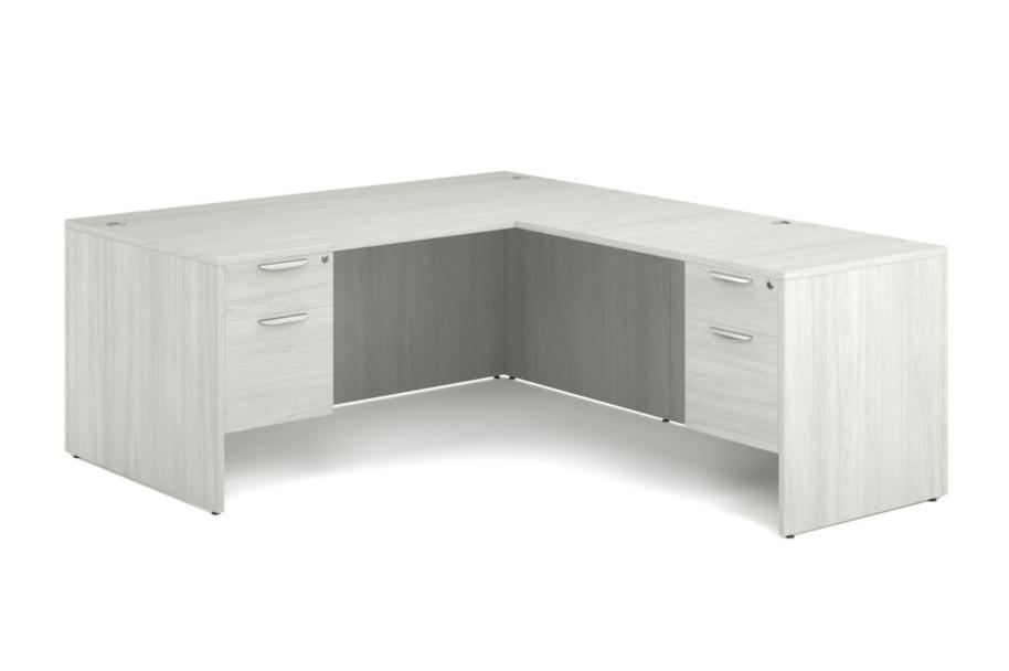  Office Source OS Laminate L-Shaped Office Desk DBLHLPL101 