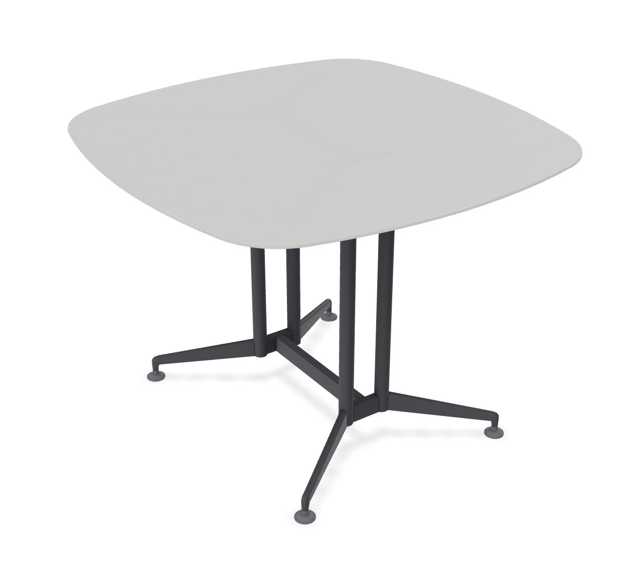  Special-T Zia 60"D x 60"W x 42"H Standing Height Dual Column Base Soft Square Conference Table 