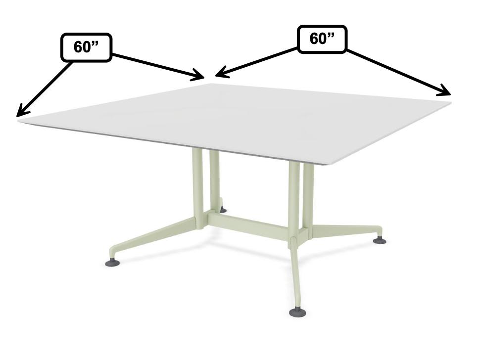  Special-T Zia 60"W x 60"D Square Meeting Table with Dual Column Base (Available with Power!) 