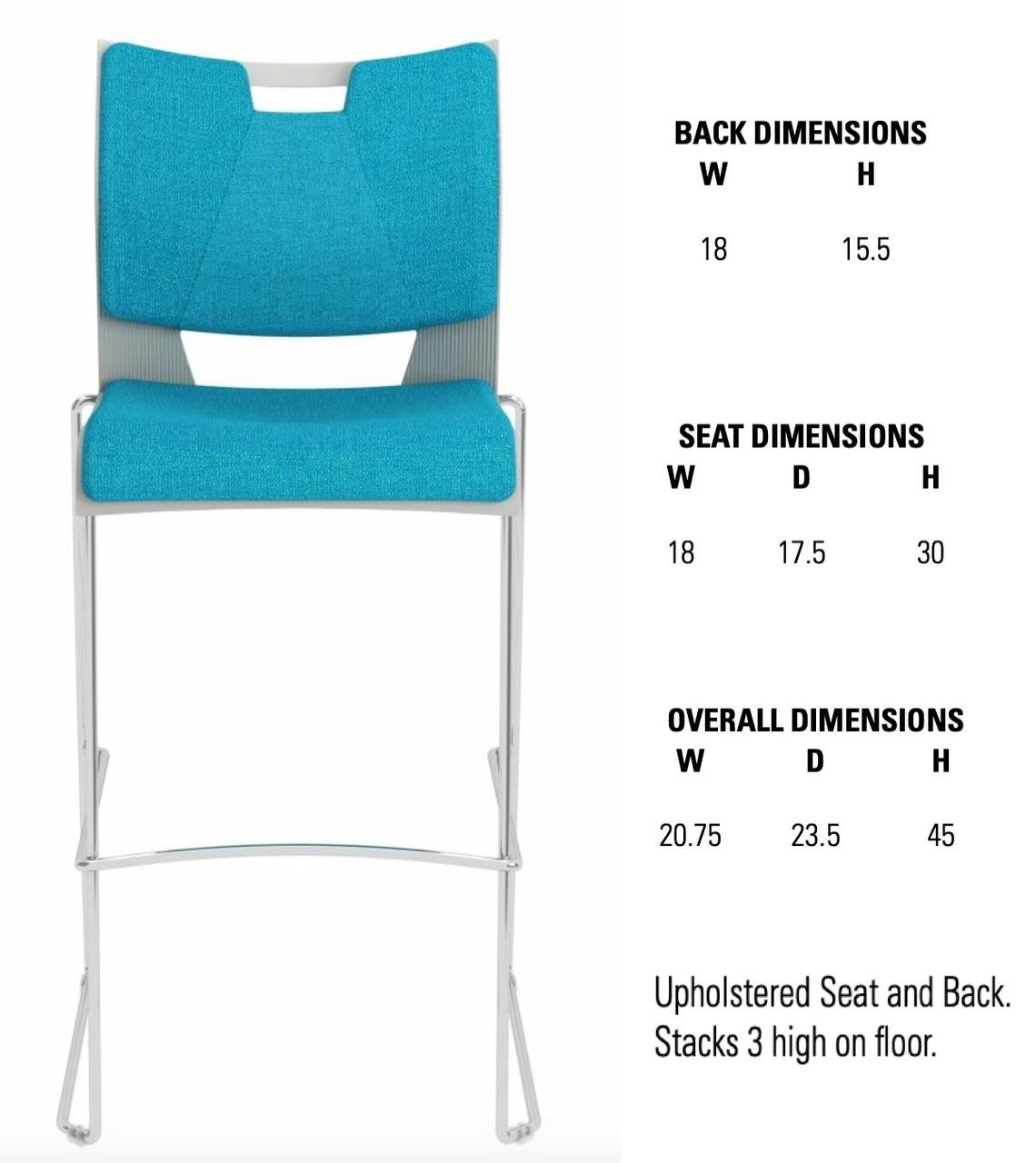 Global Total Office Global Duet Series Armless Bar Stool 6638