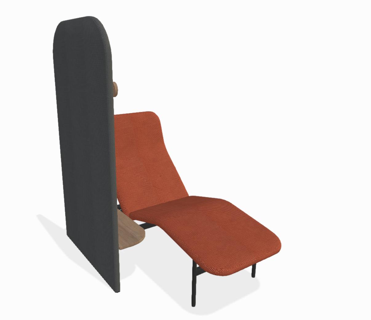  KFI Studios Avalon Chaise Lounge Chair with Privacy Screen and Side Table 