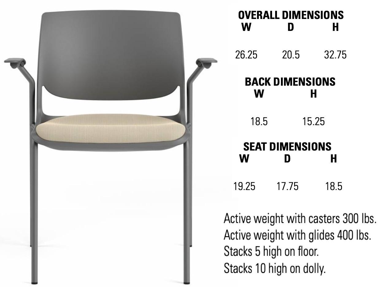 Global Total Office Global Rebound Armchair with Upholstered Seat R5APUG