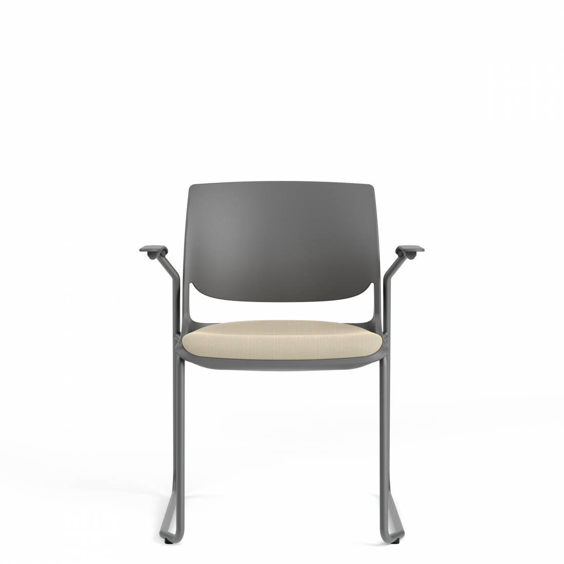 Global Total Office Global Rebound Sled Base Multi Purpose Stack Chair with Upholstered Seat R6APU