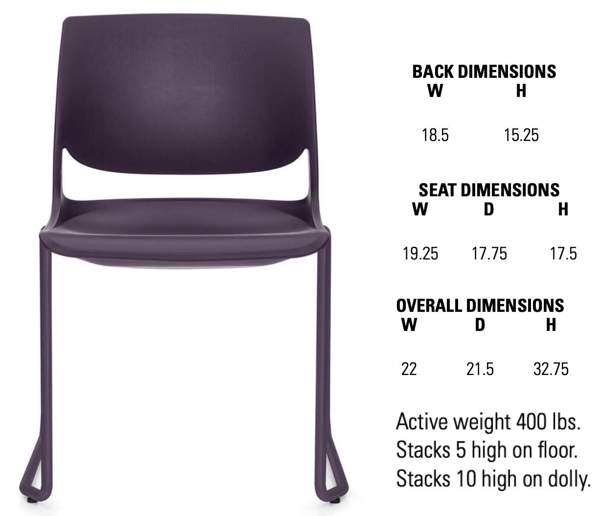 Global Total Office Global Rebound Sled Base Stack Chair R6NPP