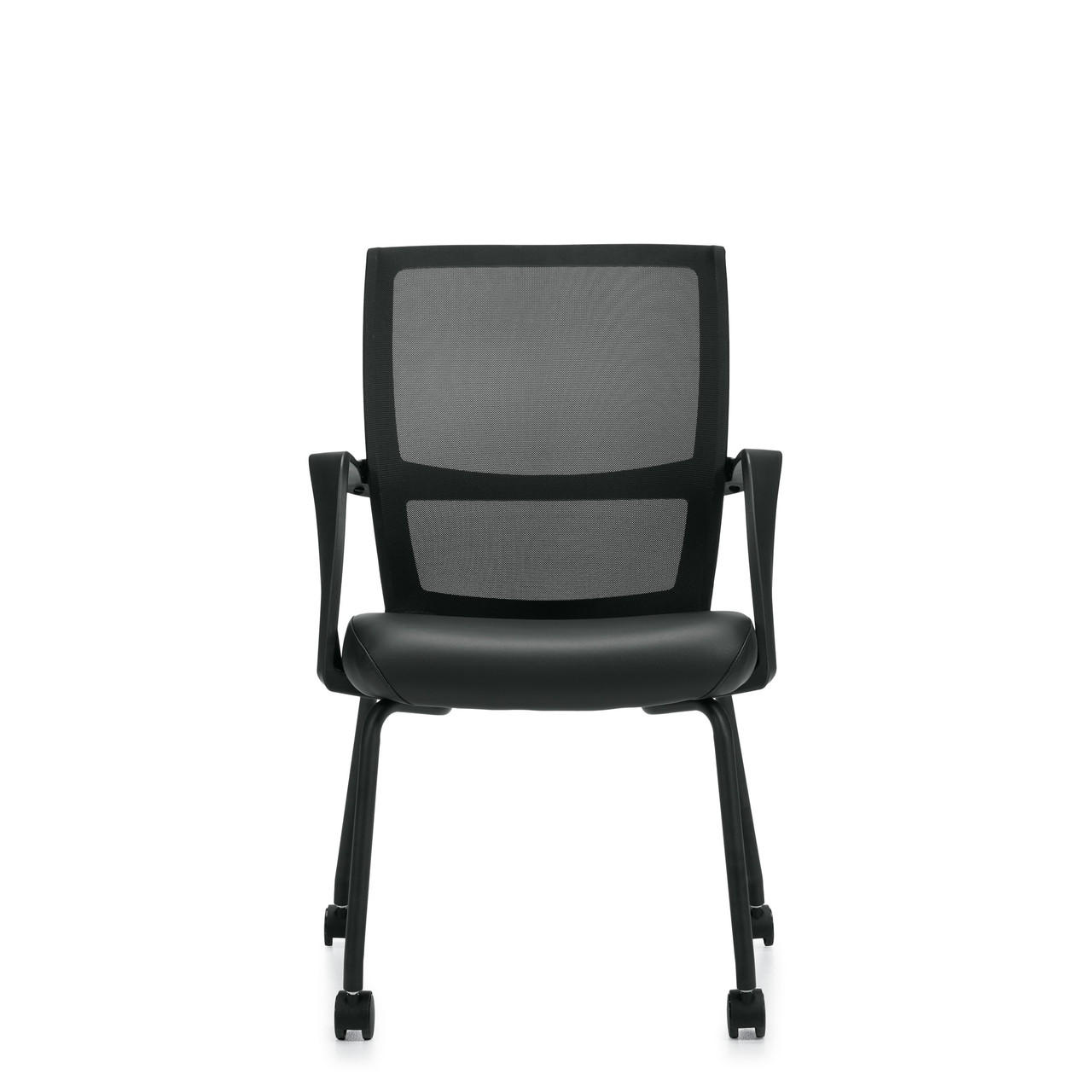  Offices To Go Low Back Mesh Armchair with Luxhide Seat 13050B 