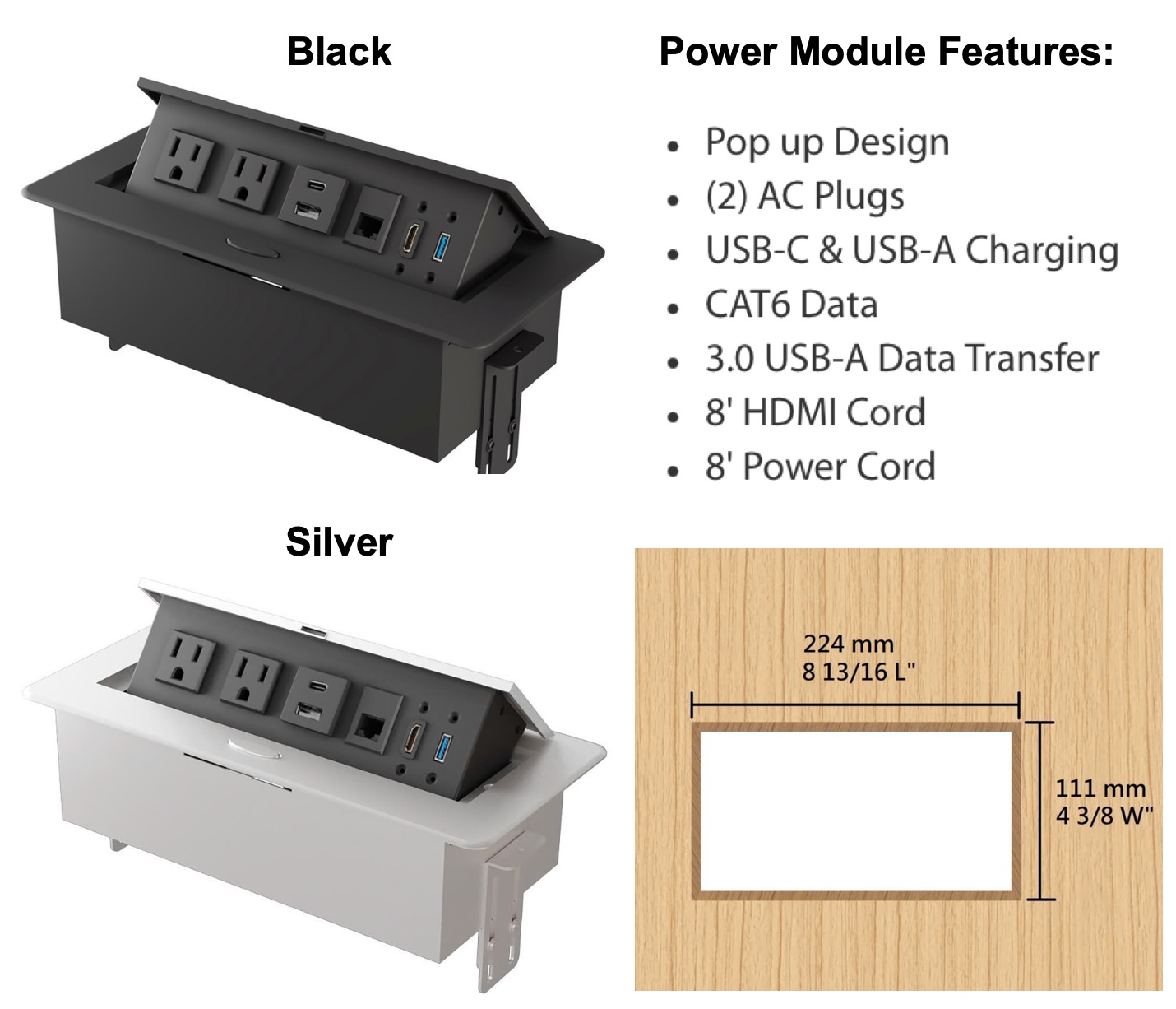Office Source OS Laminate Square Meeting Table OSC27 (Available with Power!)