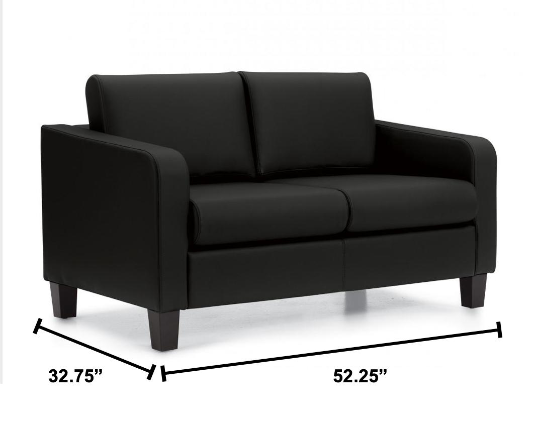 Offices To Go Black Luxhide 2 Seat Sofa 13052
