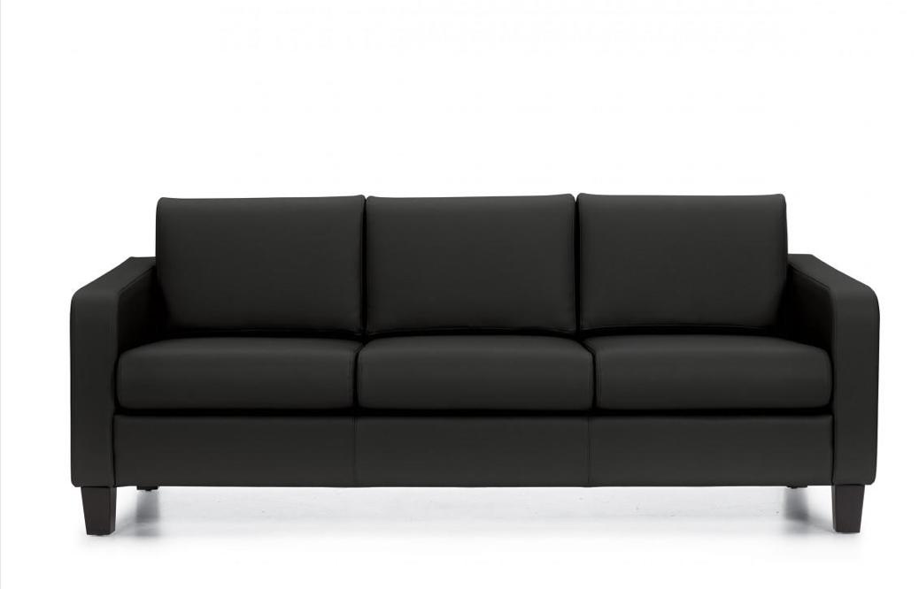 Offices To Go Black Luxhide Reversible Cushion Sofa 13053