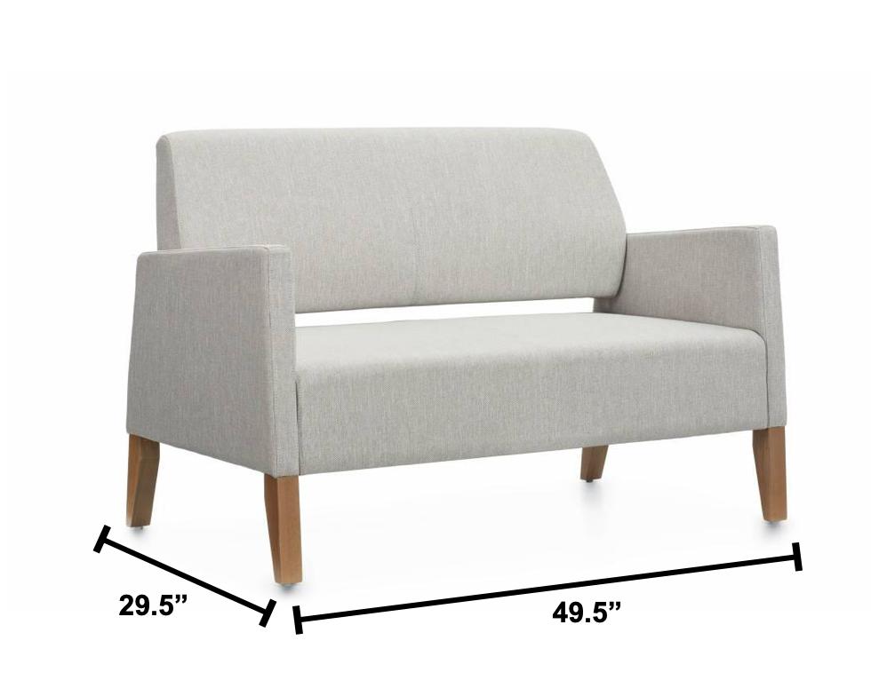 Global Total Office Global Care Calidon Healthcare Vinyl 2-Seat Sofa GC36309 (Available with Power!) 