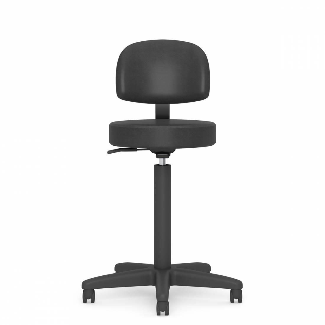 Global Total Office Global Care Doctor Buddy 16" Dia. Swivel Stool with Back and 10" Adjustable Pneumatic Seat GC1113 