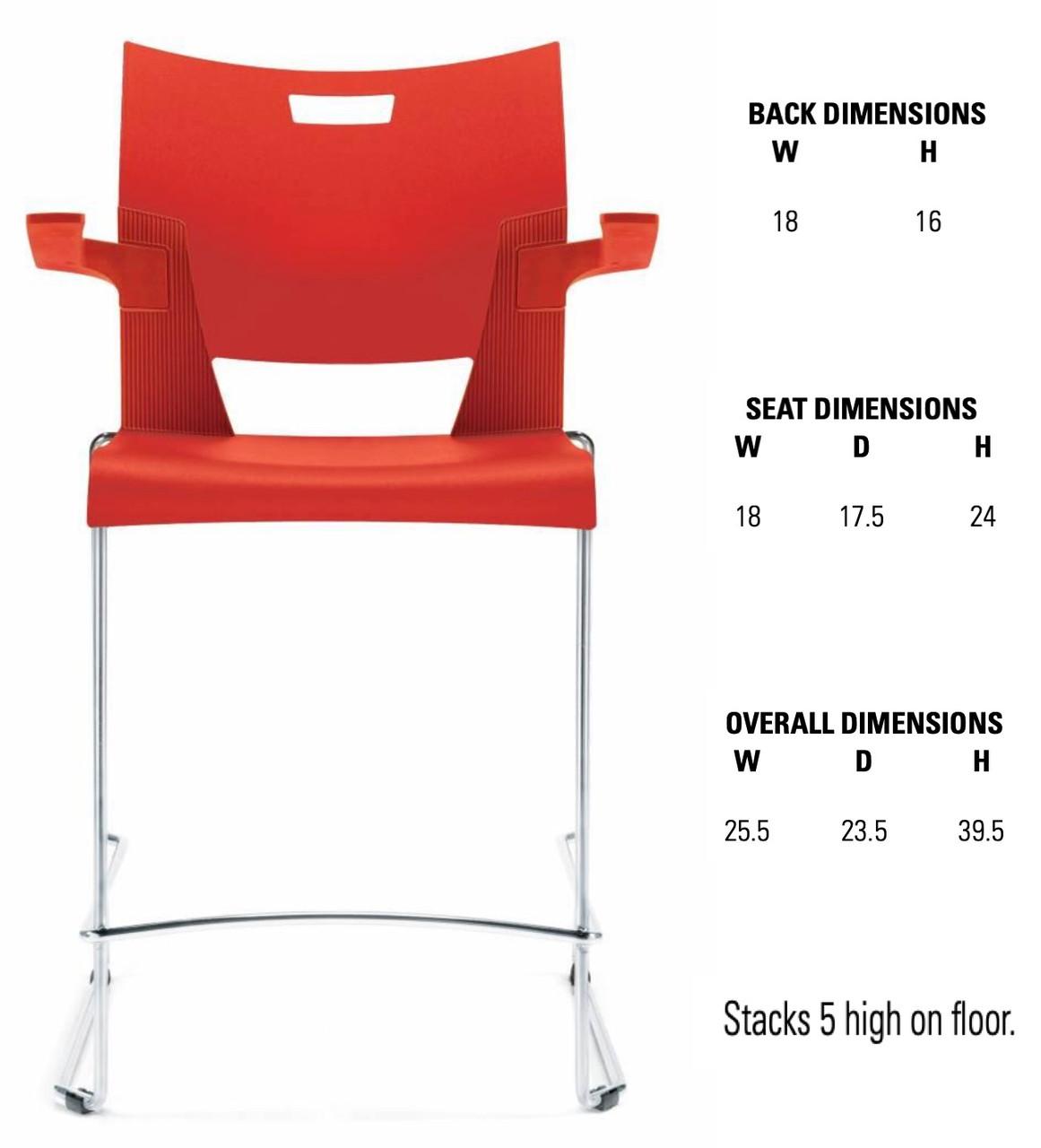 Global Total Office Global Duet Series Counter Height Barstool with Arms 6660 (10 Colors Available!)