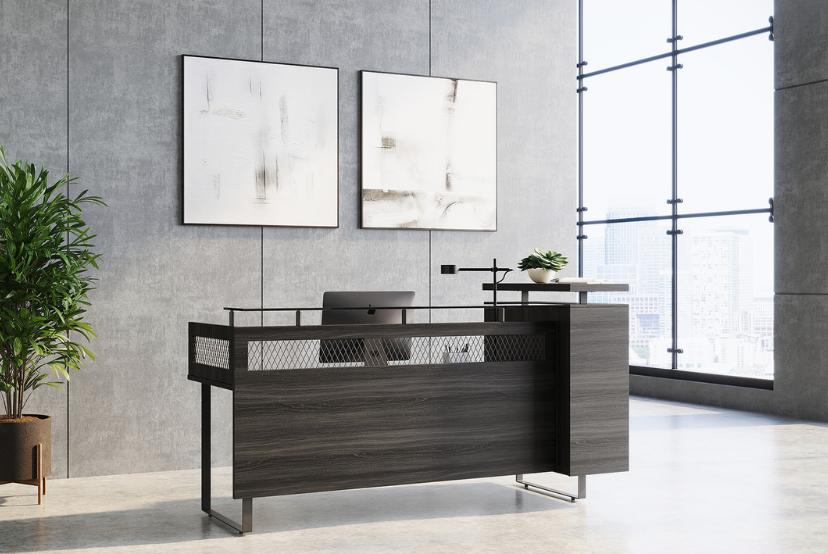  Office Source Palisades Contemporary Industrial Reception Desk EVRC1RGG 