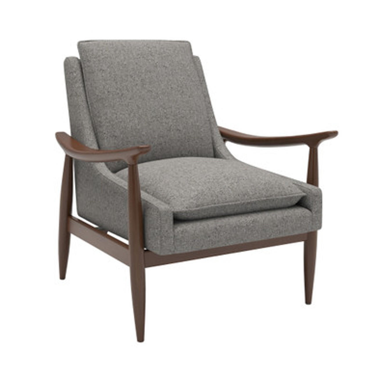 Office Source Mira Wood Arm Upholstered Mid Century Modern Lounge
