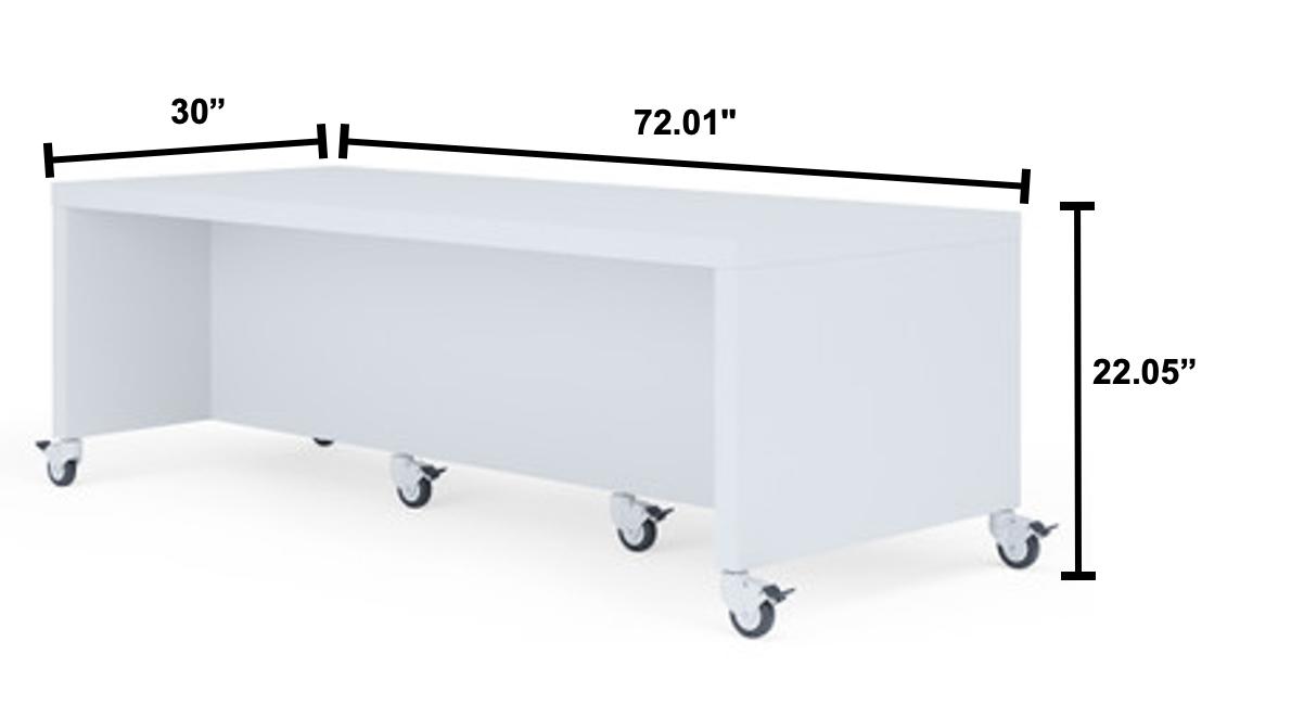  Office Source Sofia 72"W x 30"D x 22"H  Low Level Collaborative Table with Casters OSXC2009 