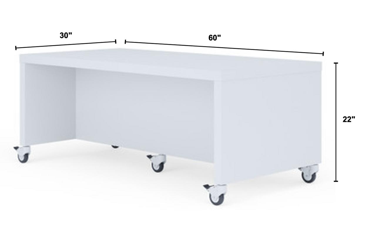  Office Source Sofia 60"W x 30"D x 22"H  Low Level Collaborative Table with Casters OSXC2008 