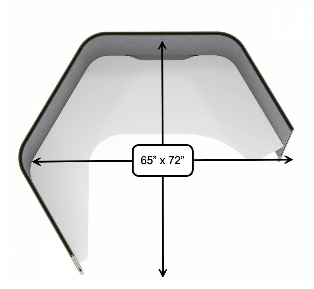 Global Total Office Global Softpod 4-Divider 65"W x 72"D Personal Privacy Workstation HX4P5472LW (Power & Accessories Available!) 