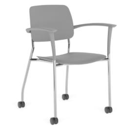 Global Total Office Global Care Willow Collection Stackable Polypropylene Training Room Chair W5APPC (2 Pack!) 