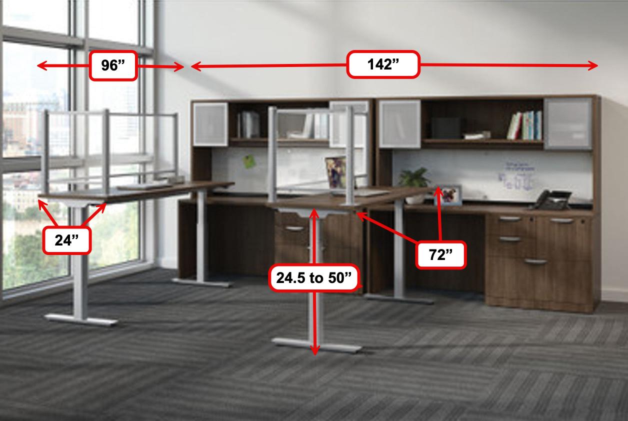  Office Source StandUp Collection 2-Person Ergonomic Workstation OS228 